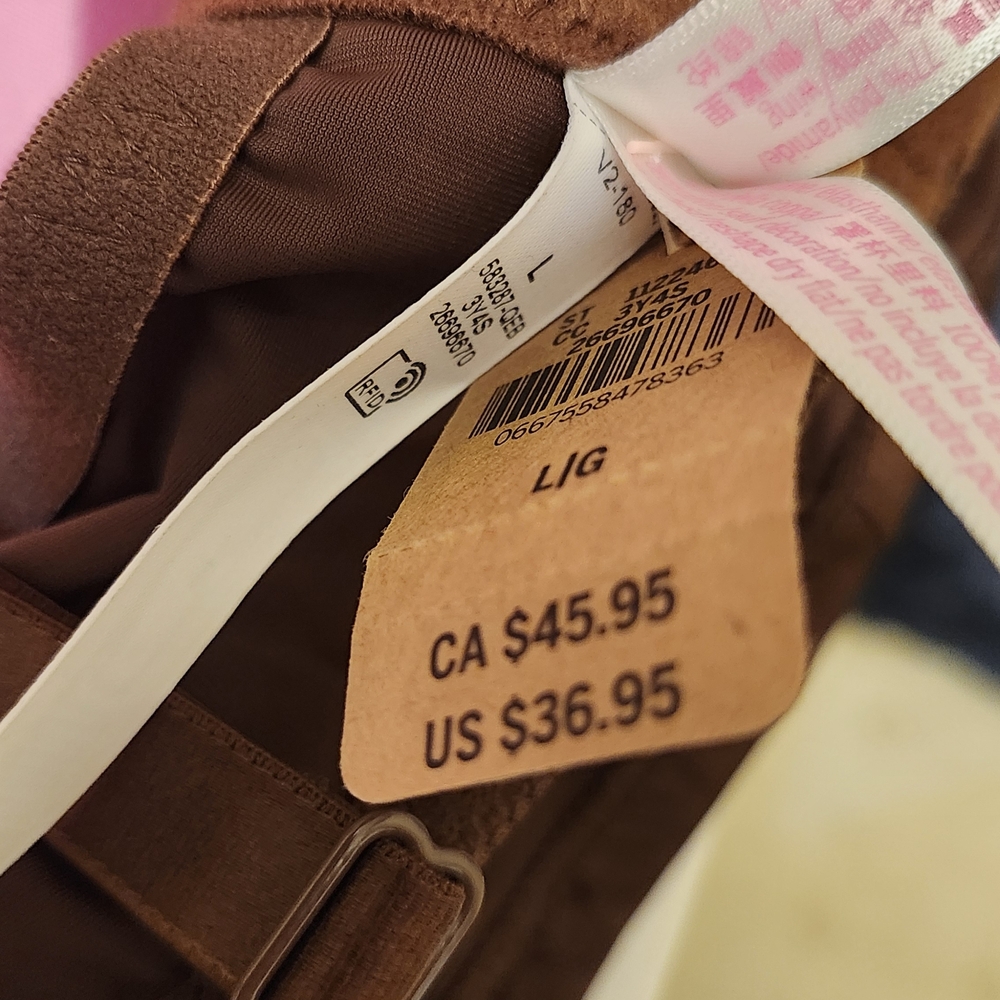 NWT Vs Pink Lightly Lined Corset Top Longline Bra Brown Size Large - Picture 3 of 6